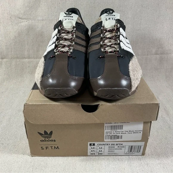 Adidas SFTM x Country OG Core Black  Core White & Earth Strata NIB Size 12.5 - Picture 4 of 9